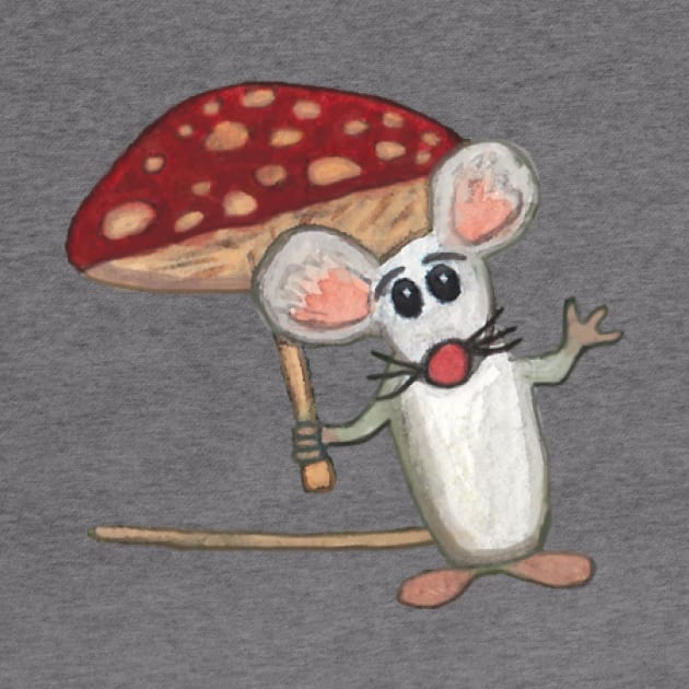 Mouse with Mushroom Umbrella by WarriorWoman